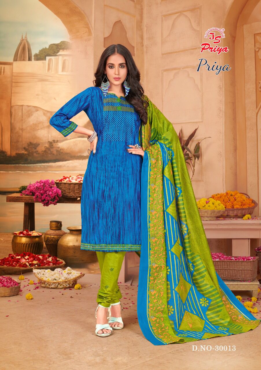 Js Priya 30 Printed Cotton Casual Wear Designer Dress Material Collection